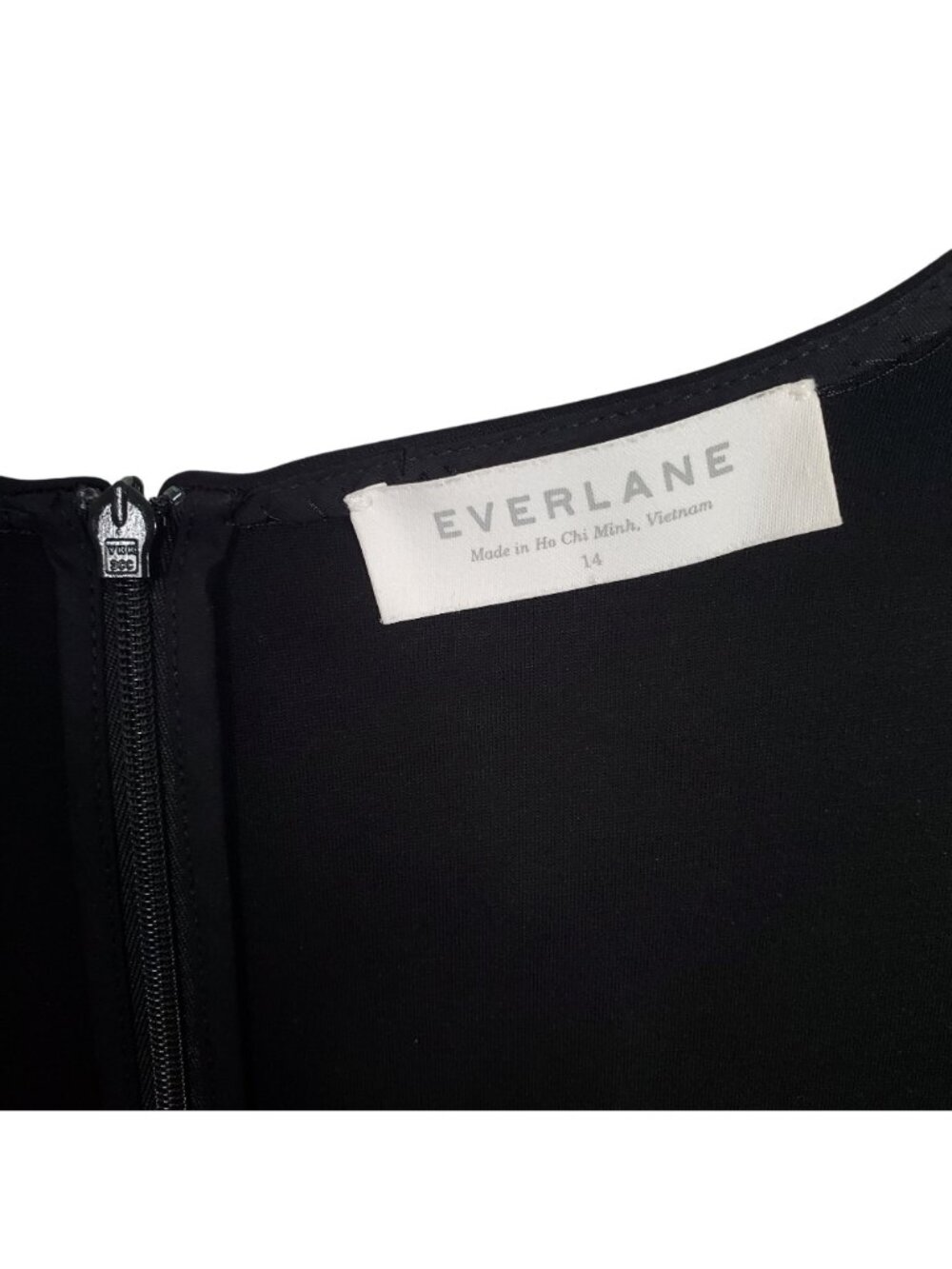 Everlane Size 14 Dress Ponte Knit The Long Sleeve Shift Minimalist Capsule Black - Picture 7 of 10